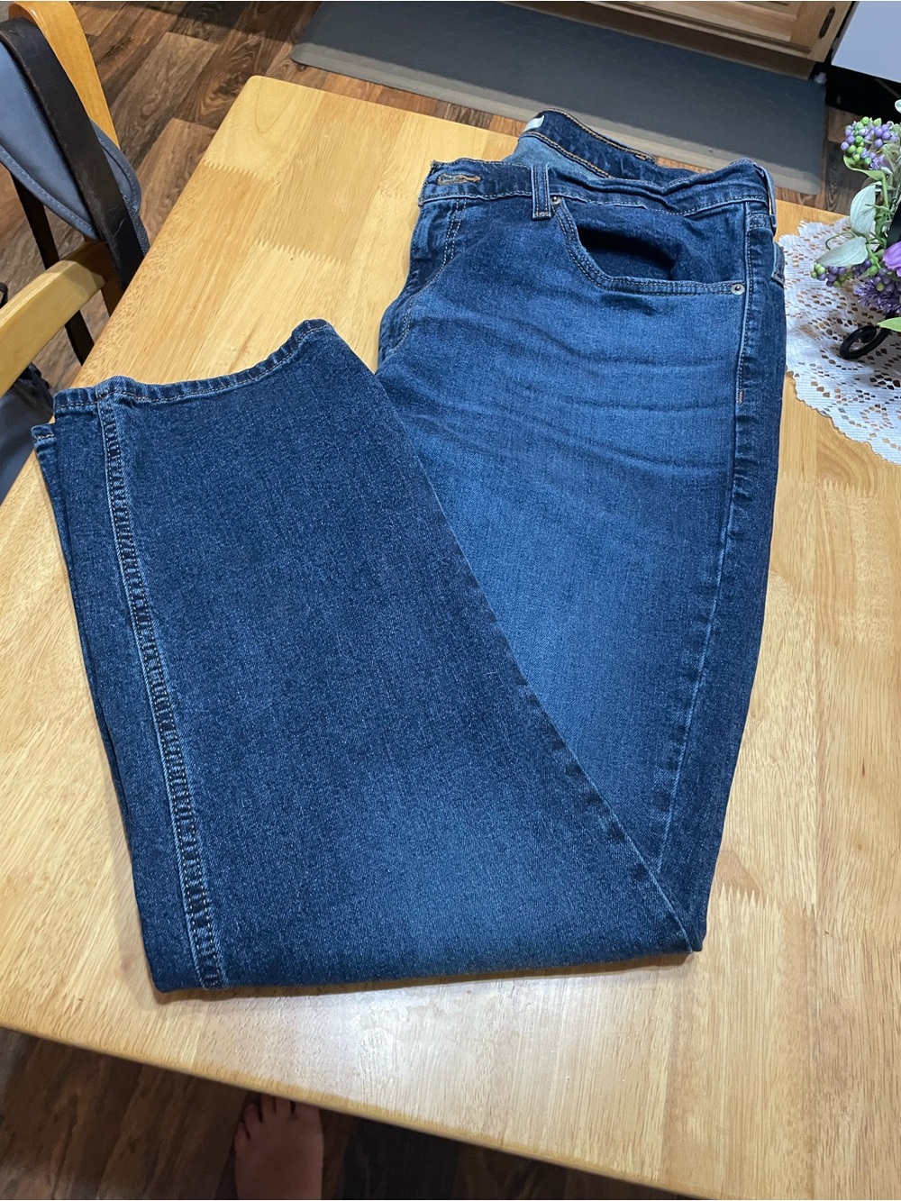 Signature by Levi Strauss Men's Straight Jeans in Dark Blue Denim